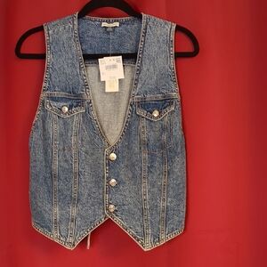 American Eagle Outfitters Blue Denim Vest